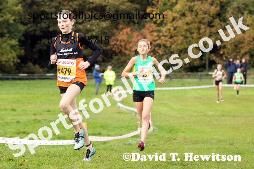 Girls under-13s 2021 National Cross Country Relays, Berry Hill Park, Mansfield. Photo: David T. Hewitson/Sports for All Pics